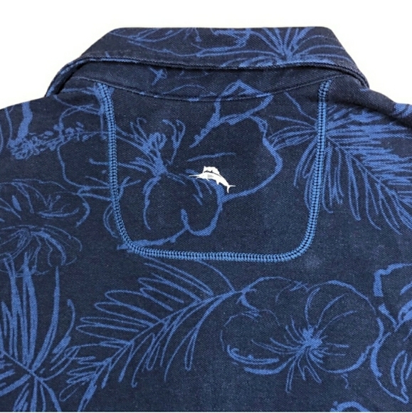 TOMMY BAHAMA MLB Blue Palm Print Polo Size Small.EUC! - Picture 5 of 9